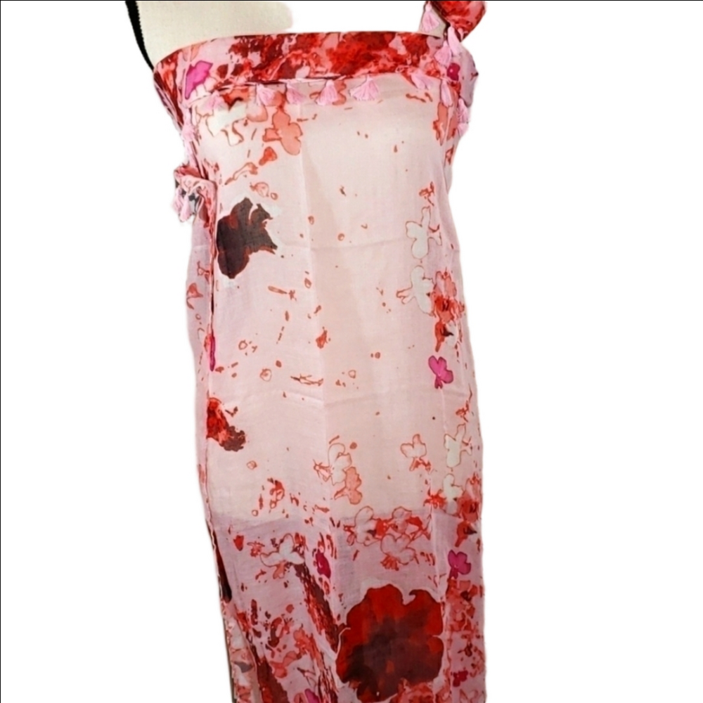 NWT Peter Som Dream Floral Print Sarong Coverup Rose-Quartz Oversize